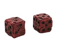 Marhynchus Gothic Game Dice 2Pcs Red Skeleton Dice with Hand Painted Smile Faces for Board Games Poker Halloween Party
