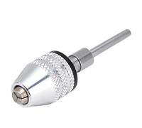 Marhynchus Keyless Drill Chuck Converter, Firm Clamping 3 Jaws Impact Driver Adapter 1/8in Round Shank 0.3-.4mm Silver Especially for Electric Grinder Chuck, Easy to Manually Tighten with