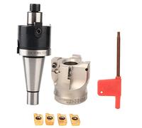 Marhynchus NT30 FMB22 Collet Chuck Holder BAP400R Right Angle Milling Cutter with APMT1604 Milling Inserts for Metal Processing (NT30-FMB22+50 Cutter Head + 4 APMT1604 APMT)