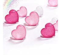 Marhynchus Pink Heart Shaped Reusable Ice Cubes 15 Pack, 1.5 X 1.6 in PE | Pure Water Filled Food Grade PE, Chills Whiskey Vodka Coffee Soda Without Dilution, Reusable Core Pacifier Safe Pink Cube Set