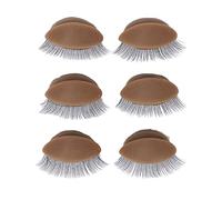 Marhynchus Precise 3 Pairs of Replacement of Double Silicone Eyelashes Replaced the Eyelids for the Mannequin Head, Simulation Eyelid for Makeup Practice, Training Tools for Beginners (Brown)