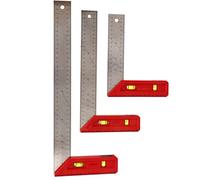 Marhynchus Rule of Precise Portable Measures of Carpentry with a Flat Bell for Professional Carpentry Tools, Square Red Stainless Steel for Tools (20cm)
