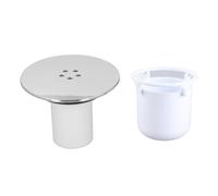 Marhynchus Shower Drain Cover, Fast Draining Chrome Replacement with White Dip Cup for, Prevents Hair Clogging and Sewage Odors