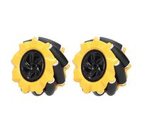 Marhynchus Smart Robot Car Accessories Toy Wheels 80mm, 99.9% Pass Rate, Yellow and Black Artificial Wheel Shape (1 Pair)