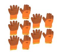 Marhynchus Winter Work Gloves Nylon Warm Gloves Cotton Padded Thickened 5 Pairs for Construction Public Utilities Refrigeration Cold Weather Handling