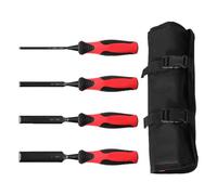 Marhynchus Wood Carving Chisels, Premium Steel Wood Chisel Set, Ergonomic TPR Handle, 4pcs 6mm 12mm 19mm 25mm Woodworking Kit, Great for Carving, Edging, Trimming, with Storage Bag,
