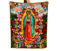 Maria Blanket, 150 x 100 cm, Warm Sofa Blanket, Warm Religious Blanket, for Collectors, Adults, Meditation Dorm, Car, Picnic, Bedroom, Study, Office, Apartment