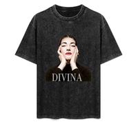 Maria Callas Printed T-Shirt Mens Unisex Black Tees XXL