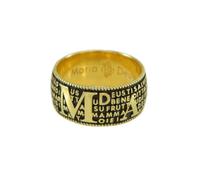 Maria de Deus Band Ring in Silver Gold with Prayer Ave Maria in Sardinian Language Gold