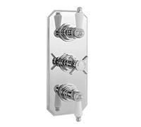 Maria Thermostatic 2 Outlet Triple Handle Concealed Shower Valve Chrome | Traditional Rectangular Chrome, Three Handles, +/- 2-3 Degrees, 0.1 Bar Minimum, 1/2 BSP, WRAS