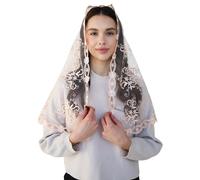 Maria Veils Catholic Mantilla Mass Infinity Veil Church Lace Veil Spanish Chapel Mass Head Covering Veil Long, Peach, Long