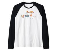 Mariachi Band Skeletons Chicken Cat Raglan Baseball Tee