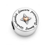 MariaFonte Bead Charm Love Friendship Sister Compatible All Brands Heart Pendants Silver