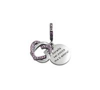 MariaFonte Charm, 2025, compatible with all brands, sister pendant, jewellery celebrating a unique bond and indissoluble original birthday 925 silver lucky heart