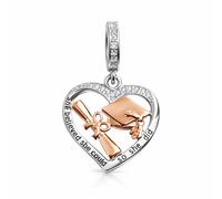 MariaFonte Charm for Graduation Compatible All Brands Pendant Diploma Owl Parchment Hat Book Heart Star Birthday Anniversary Pendants Bead Silver