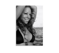 Mariah Carey Black & White Canvas Poster Decoration Painting Living Room Wall Art Bedroom Painting, Wall Print Art Painting Modern Home Boy Room Print Painting Girls Holiday Wall Picture 12 x 18