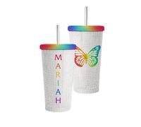 Mariah Carey Official Merch Rainbow Bedazzled Tumbler