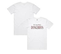 Mariah Carey Official Merch Type: Dangerous Glitter T-Shirt, White, M