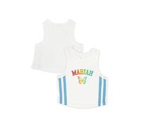 Mariah Carey Unisex-Adult Official Stripe Tank Top, White, M