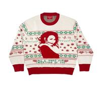 Mariah Carey Womens Official All I Want for Christmas is You Sweater, White, XL