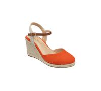 'Mariah' Espadrille Wedge Shoes Lotus Orange 5