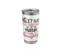 Mariah Personalized Christmas Naughty Nice Mariah Name Stainless Steel Insulated Tumbler