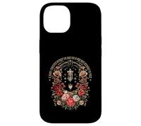 Marian Catholic Virgin Mary Marian Floral Cross Religious Case for iPhone 14