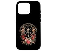 Marian Catholic Virgin Mary Marian Floral Cross Religious Case for iPhone 16 Pro