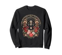 Marian Catholic Virgin Mary Marian Floral Cross Religious Sweatshirt
