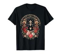 Marian Catholic Virgin Mary Marian Floral Cross Religious T-Shirt