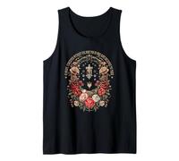 Marian Catholic Virgin Mary Marian Floral Cross Religious Tank Top