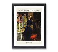 Mariana By John Everett Millais Exhibition Museum Painting Framed Wall Art Print, Ready to Hang Picture for Living Room Bedroom Home Office Décor, Black A4 (34 x 25 cm)