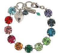 Mariana Rhodium Plated Gradient Rainbow Classic Round Statement Crystal Bracelet, Multicolor Colorful 4474 888885ro