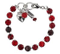 Mariana Rhodium Plated Lady in Red Classic Everyday Crystal Tennis Bracelet, B-4252-1070-RO