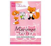 Marianne Design COL1474 COL1474 Collectables Cute Fox for Detailed Cutting Dies and Paper Craft Embossing Detail, Pink, One Size