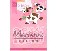 Marianne Design Collectables Eline's Cow Die, Metal, Pink, 21 x 15.4 x 0.2 cm