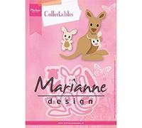Marianne Design Collectables Eline's Kangaroo and Baby Die, Metal, Pink, 21 x 15.4 x 0.2 cm