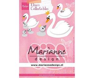 Marianne Design Collectables Swan Cutting Dies for Intricate Patterns and Embossed Details in Paper Crafts, Metal, Pink, Small