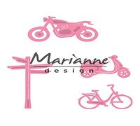 Marianne Design Collectables Village Dec Set 4 (Bicycle) Die, Metal, Pink, 17.2 x 14.3 x 0.2 cm