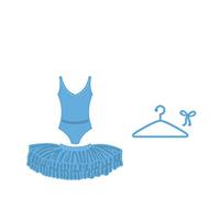 Marianne Design Creatables Ballet Dress, Metal, Blue, 13 x 9.5 x 0.5 cm