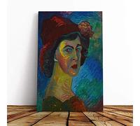 Marianne Von Werefkin Self Portrait Canvas Print | Gallery Wrapped 30mm Frame Wall Art | 30x20 inches | Ready to Hang | Modern People Picture | Living Room Bedroom Lounge Office