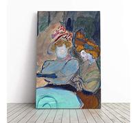 Marianne Von Werefkin Two Women Canvas Print | Gallery Wrapped 30mm Frame Wall Art | 30x20 inches | Ready to Hang | Modern People Picture | Living Room Bedroom Lounge Office