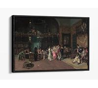 Mariano Fortuny, The Spanish Wedding Canvas Floater Frame Print Picture Art - Black Frame 24 inch wide x 16 inch high