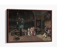 Mariano Fortuny, The Spanish Wedding Canvas Floater Frame Print Picture Art - Walnut Frame 30 inch wide x 20 inch high