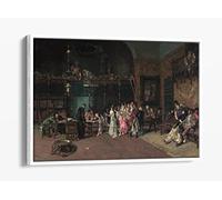 Mariano Fortuny, The Spanish Wedding Canvas Floater Frame Print Picture Art - White Frame 24 inch wide x 16 inch high