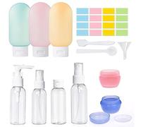 Maridergo 13 Pack Travel Bottles Set for Toiletries Empty Refillable Squeezable Bottles Containers with Spray Bottles Pots for Travel Toiletries Shampoo Shower gel Lotion Cream