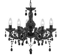 marie 5 light acrylic glass pendant light in black