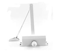 Marie Automatic Door Closer Grade 2 Spring Hydraulic Door Closer with Adjustable Heavy Duty Arm for Internal Commercial Home Fire Door Aluminum Alloy White