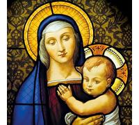 Marie Curie Charity Madonna & Child Christmas Cards, Pack of 10 with Envelopes, 14x14cm, FSC Board, Made in UK