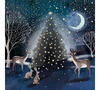 Marie Curie Charity Moonlight Forest Christmas Cards, 14x14cm, Pack of 10, Blank Inside